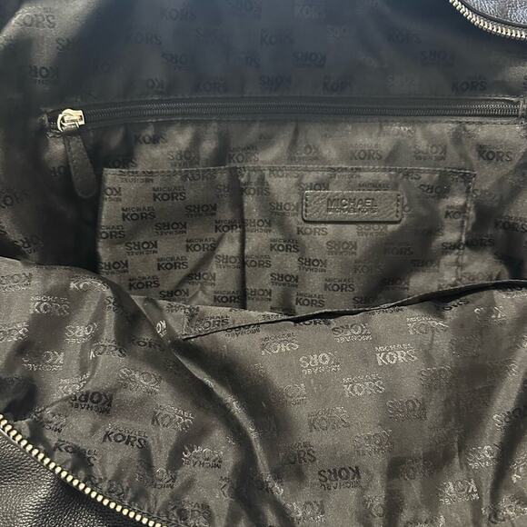 Michael Kors Large Weekender Tote Bag Black Pebbled Leather - Picture 11 of 13